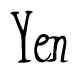The image is of the word Yen stylized in a cursive script.