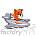 Teddy bear flying a plane.