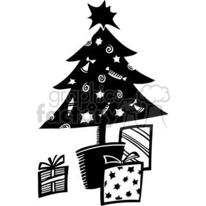 black and white Christmas tree