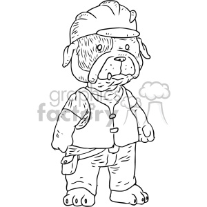 construction worker dog character vector illustration