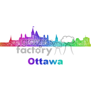 city skyline vector clipart CAN Ottawa