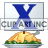 This animated GIF shows a thanksgiving turkey, with a blue spinning letter x on a card above it