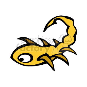 This clipart image shows a stylized representation of a scorpion, which is also a symbol for the astrological sign Scorpio.
