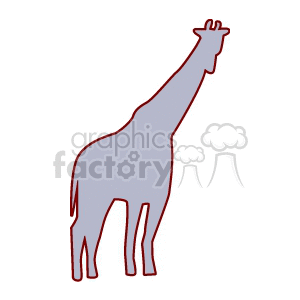 The image is a simple illustration of a giraffe. It is a clipart-style image, depicting the giraffe in a stylized and minimalistic manner with a solid fill color and a defined outline.