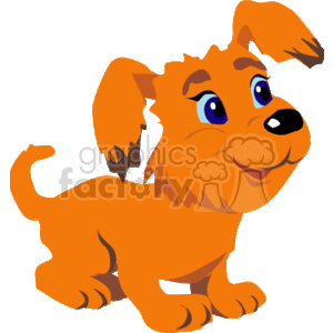The clipart image shows one cartoon puppy. The dog has floppy ears and is looking straight ahead.
