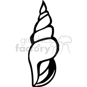 This clipart image features a stylized sea shell with a spiral design.