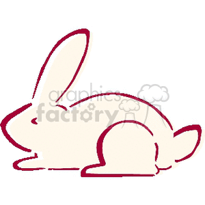 The image is a simple, stylized clipart of a rabbit. The rabbit is depicted in a profile view, sitting on its haunches with its ears upright.