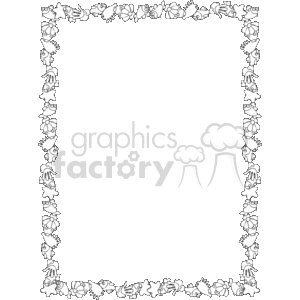 The image you've provided is a clipart of a rectangular border composed of sea-themed elements. The frame includes various sea creatures and objects such as fish, seashells, starfish, and possibly coral or seaweed, forming a decorative tropical border around an empty central space where text or images can be inserted. The artwork is monochrome, using black outlines on a white background, which suggests it could be useful for coloring activities, invitations, menus, or any sea or beach-themed printed materials.