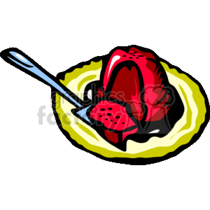 The clipart image features a serving of jello dessert. There's also a spoon beside the dessert, suggesting it's ready to be enjoyed.