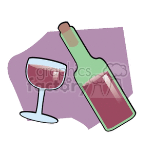 wine bottle and wine glass