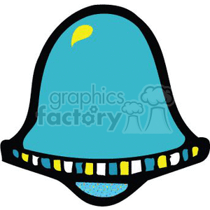 The clipart image features a stylized depiction of a blue Christmas bell with details in yellow and white, typically used as a decoration for the holiday season.