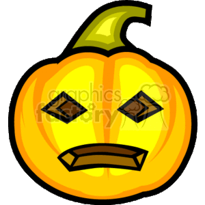 The clipart image features a Halloween pumpkin with carved triangular eyes and a carved, jagged mouth, suggestive of a jack-o'-lantern.