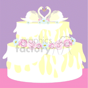wedding cake in pink and purple
