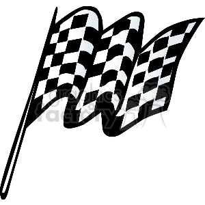 The clipart image depicts two crossed checkered racing flags, which are typically used to signify the finish of a race in motorsports.