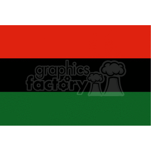 The image displays the Pan-African flag, which consists of three horizontal stripes in red, black, and green.