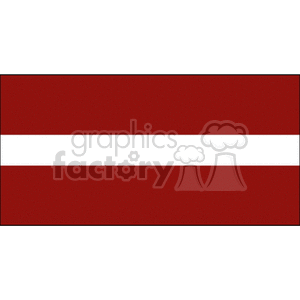 The clipart image depicts the national flag of Latvia, which consists of a deep red (carmine) field bisected by a narrow white stripe.