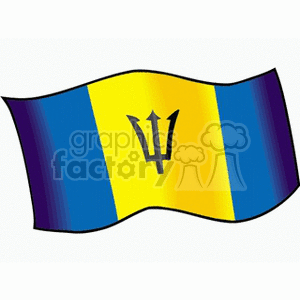 Barbados Flag waving