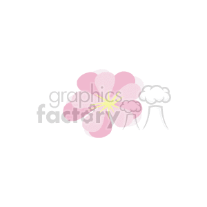 The image is of a simple pink flower with five petals and a yellow center, typically stylized to represent a cherry blossom or a similar type of flower. It's a graphic representation rather than a detailed or realistic illustration.