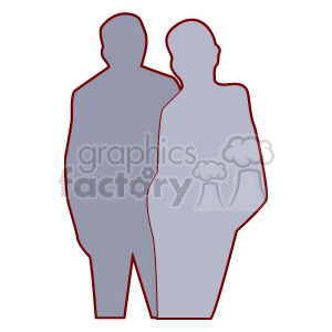 A Silhouette of Two People Standing Together