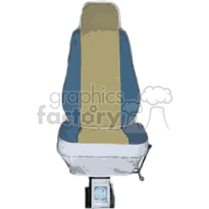 The image is a clipart illustration of a single auto car seat. It appears to be a front car seat with headrest, backrest, and seat cushion evident. Below the seat, there seems to be a rail or mounting mechanism typically used for adjusting the seat's position.
