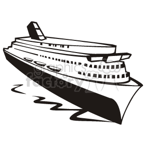 black and white cruise ship