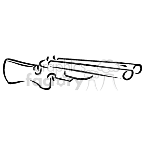 The clipart image depicts a double-barreled shotgun. This is a breech-loading firearm with two parallel barrels, allowing two single shots to be fired in quick succession.