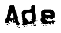 The image contains the word Ade in a stylized font with a static looking effect at the bottom of the words