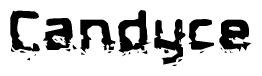 The image contains the word Candyce in a stylized font with a static looking effect at the bottom of the words