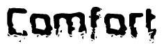 The image contains the word Comfort in a stylized font with a static looking effect at the bottom of the words