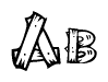 The clipart image shows the name Ab stylized to look like it is constructed out of separate wooden planks or boards, with each letter having wood grain and plank-like details.