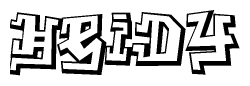 The clipart image features a stylized text in a graffiti font that reads Heidy.