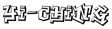 The clipart image features a stylized text in a graffiti font that reads Yi-ching.