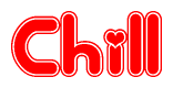 The image displays the word Chill written in a stylized red font with hearts inside the letters.