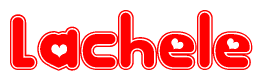The image displays the word Lachele written in a stylized red font with hearts inside the letters.
