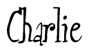The image is a stylized text or script that reads 'Charlie' in a cursive or calligraphic font.