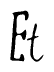 The image is of the word Et stylized in a cursive script.