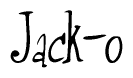 The image is a stylized text or script that reads 'Jack-o' in a cursive or calligraphic font.