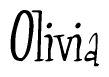 The image is of the word Olivia stylized in a cursive script.