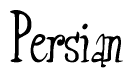 The image is a stylized text or script that reads 'Persian' in a cursive or calligraphic font.