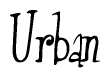 The image contains the word 'Urban' written in a cursive, stylized font.