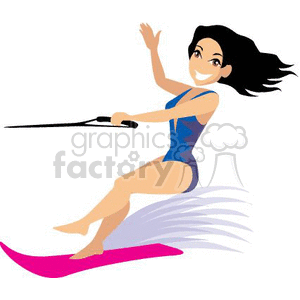 Women water skiing