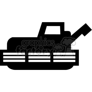 This clipart image features a simplified, stylized representation of a farming combine harvester. The harvester is depicted by its basic shapes and is in silhouette form, making it suitable for vinyl-ready graphics and signage.