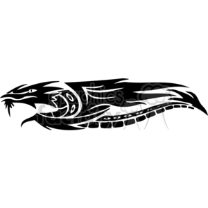 This image features a stylized black and white vector illustration of a dragon, designed in a tribal art style suitable for vinyl cutting, tattoos, or as a graphic element for signage and various design projects.