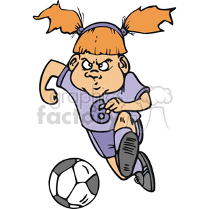 Female soccer player running with the ball.