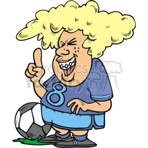 Happy female soccer player.
