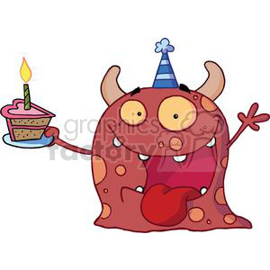 A Crazy Red Monster Celebrates Birthday