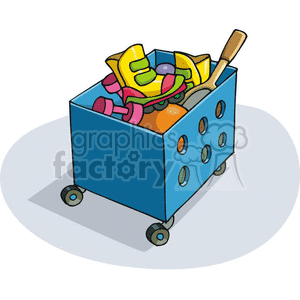 Cartoon toy box with toys