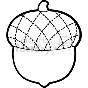 clip art of black white acorn vector illustration