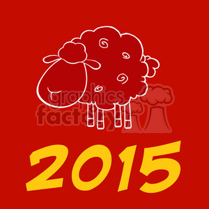 Royalty Free Clipart Illustration Happy New Year Of The Sheep 2015 Design Card With Yellow Numbers