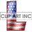 This animated gif is the letter l , with the USA's flag as its background. The flag is waving, but the number remains still
